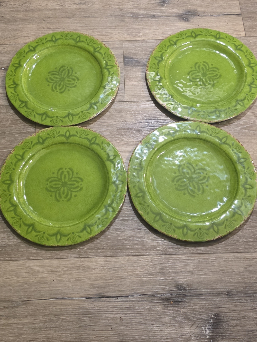Cocinaware Green Melamine 11" Dinner Plates - Set of 4
